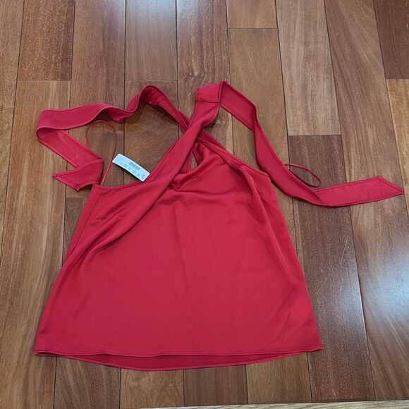 NWT J Crew Twist Front Poplin Halter top in drapey crepe size M - Picture 3 of 10